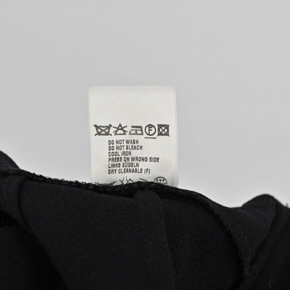 ESCADA Pants Womens Sz 42 Black Wool Beaded Silk Patchwork High Rise Tapered Leg - Picture 12 of 15